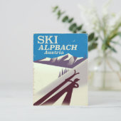 Reisposter Alpbach Austrian ski Briefkaart (Staand voorkant)