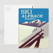 Reisposter Alpbach Austrian ski Briefkaart (Voorkant / Achterkant)
