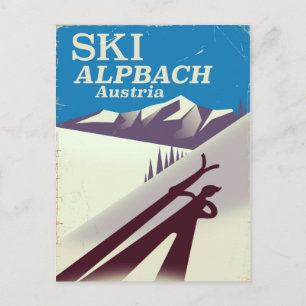 Reisposter Alpbach Austrian ski Briefkaart