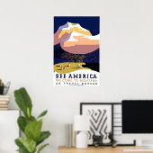 Reisposter - Amerika bekijken Poster (Thuiskantoor)