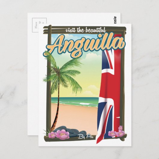 Reisposter Anguilla British Territory Briefkaart (Voorkant / Achterkant)