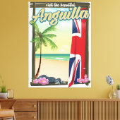 Reisposter Anguilla British Territory Canvas Afdruk (Insitu (Woonkamer))