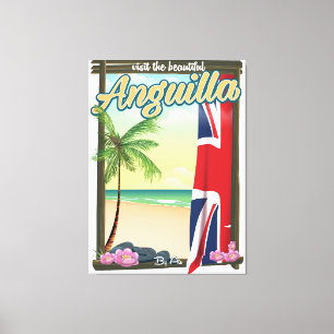 Reisposter Anguilla British Territory Canvas Afdruk