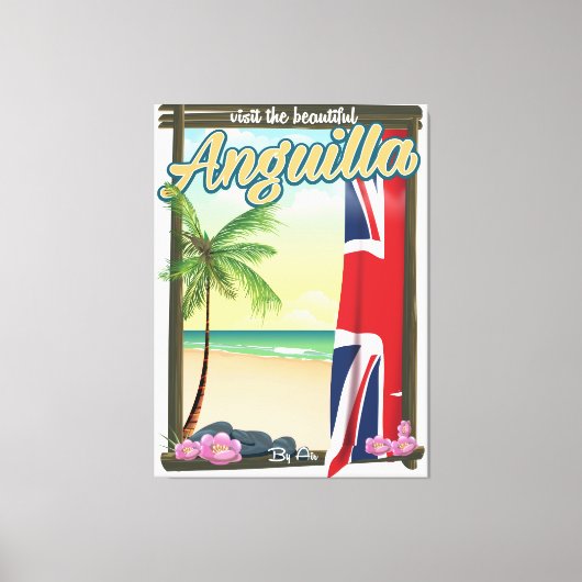 Reisposter Anguilla British Territory Canvas Afdruk (Voorkant)