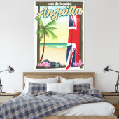 Reisposter Anguilla British Territory Canvas Afdruk (Insitu (Slaapkamer))