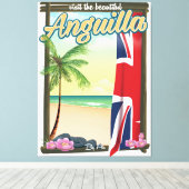Reisposter Anguilla British Territory Canvas Afdruk (Insitu (Houten vloer))