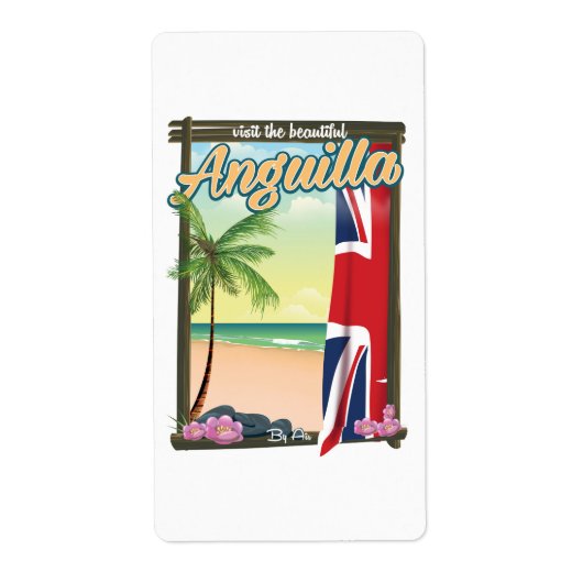 Reisposter Anguilla British Territory Etiket (Voorkant)