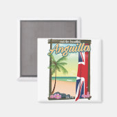 Reisposter Anguilla British Territory Magneet (Voorkant / Achterkant)