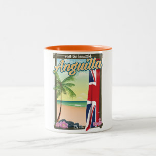Reisposter Anguilla British Territory Tweekleurige Koffiemok