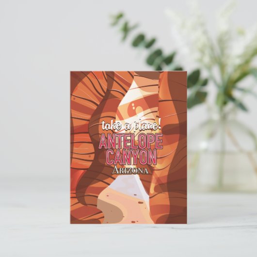 Reisposter Antelope Canyon Arizona. Briefkaart (Staand voorkant)