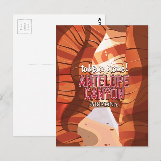 Reisposter Antelope Canyon Arizona. Briefkaart (Voorkant / Achterkant)