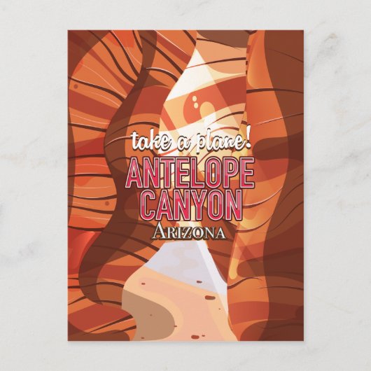 Reisposter Antelope Canyon Arizona. Briefkaart (Voorkant)