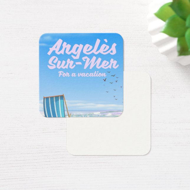 Reisposter argelès-sur-mer Frankrijk Vierkante Visitekaartjes (Bureau)