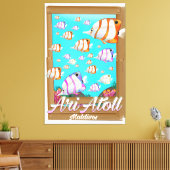 Reisposter Ari Atoll Maldives Canvas Afdruk (Insitu (Woonkamer))