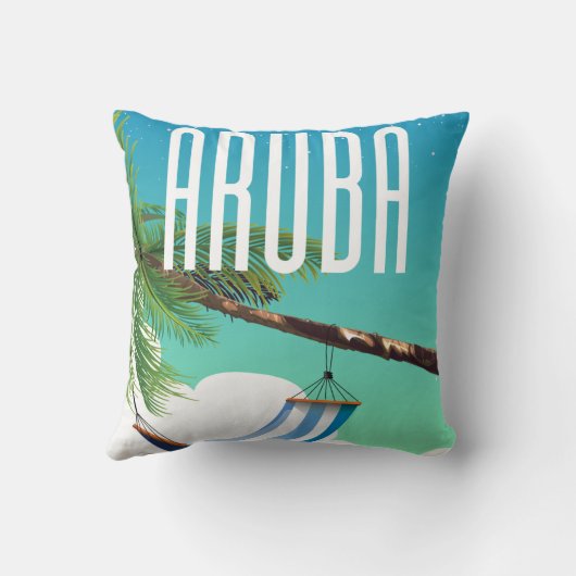 Reisposter Aruba Hammock Kussen (Achterkant)