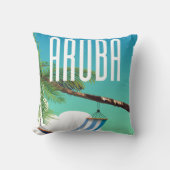 Reisposter Aruba Hammock Kussen (Voorkant)