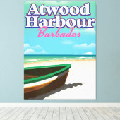 Reisposter Atwood Harbor Bahamas Canvas Afdruk (Insitu (Houten vloer))