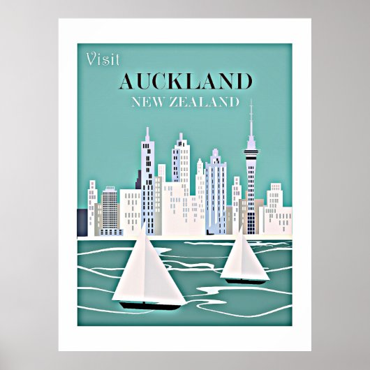 Reisposter Auckland, Nieuw-Zeeland Poster (Voorkant)