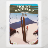 Reisposter Bachelor Oregon Ski Briefhoofd (Voorkant)