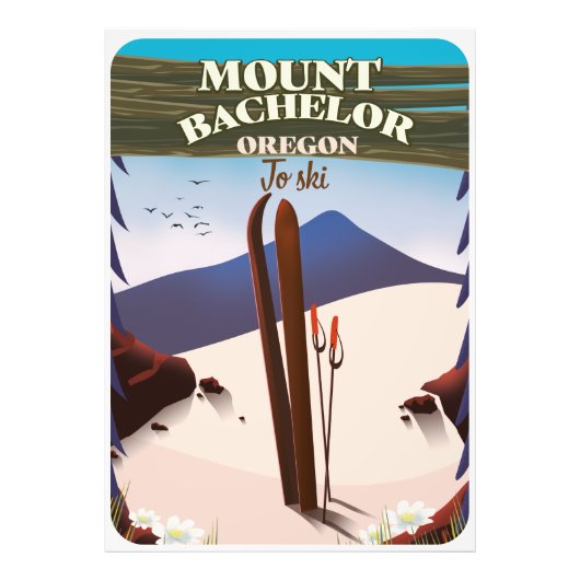 Reisposter Bachelor Oregon Ski Foto Afdruk (Voorkant)