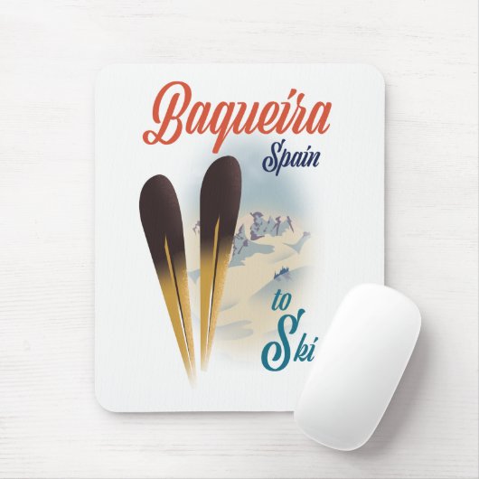 Reisposter Baqueira Spanje Muismat (Met muis)