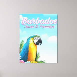 Reisposter Barbados Parrot Canvas Afdruk