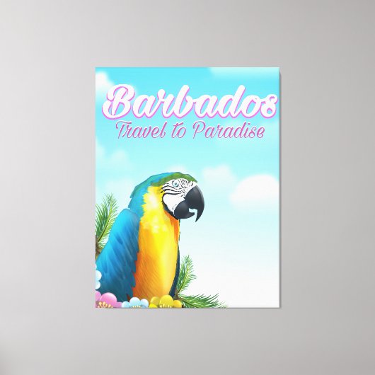 Reisposter Barbados Parrot Canvas Afdruk (Voorkant)