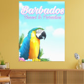 Reisposter Barbados Parrot Canvas Afdruk (Insitu (Woonkamer))