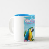 Reisposter Barbados Parrot Tweekleurige Koffiemok (Voorkant links)