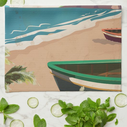 Reisposter Barbados Theedoek (Gevouwen)