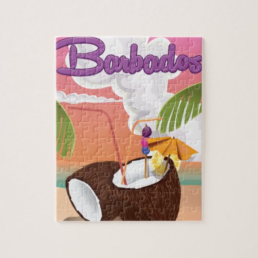 Reisposter Barbados Vacation Cartoon Legpuzzel (Verticaal)