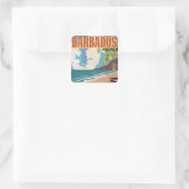 Reisposter Barbados Vierkante Sticker (Tas)