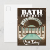 Reisposter Bath Somerset Engeland Uitnodiging Briefkaart (Voorkant / Achterkant)