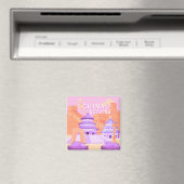 Reisposter Beijing China | Roze & Lavendel Kunst Magneet (Insitu (Vaatwasser))