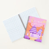 Reisposter Beijing China | Roze & Lavendel Kunst Notitieboek (Binnen)