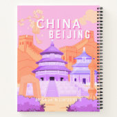 Reisposter Beijing China | Roze & Lavendel Kunst Notitieboek (Achterkant)