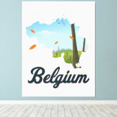 Reisposter België. Canvas Afdruk (Insitu (Houten vloer))