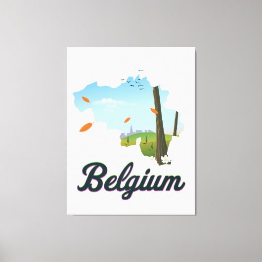 Reisposter België. Canvas Afdruk (Voorkant)