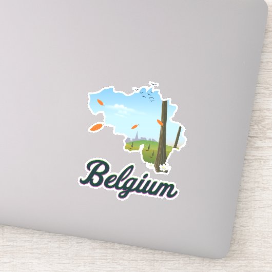 Reisposter België. Sticker (Detail)