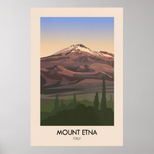 Reisposter berg Etna Italië Poster