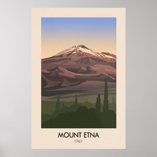 Reisposter berg Etna Italië Poster (Voorkant)