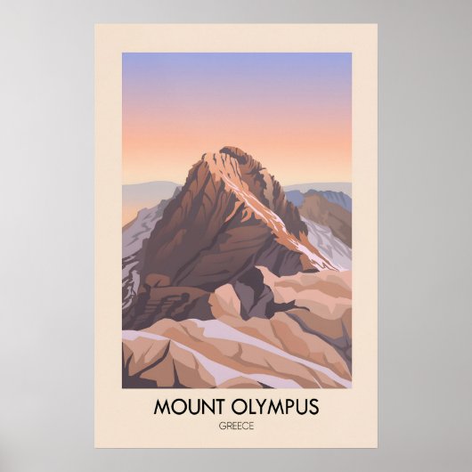 Reisposter Berg Olympus Griekenland Poster (Voorkant)