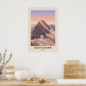 Reisposter Berg Olympus Griekenland Poster (Keuken)