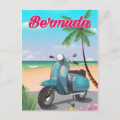 Reisposter Bermuda Beach Scooter Briefkaart (Voorkant)