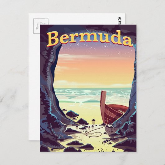 Reisposter Bermuda Pirate Cave Briefkaart (Voorkant / Achterkant)