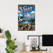 Reisposter Bezoek Zwitserland Poster (Thuiskantoor)