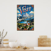 Reisposter Bezoek Zwitserland Poster (Keuken)