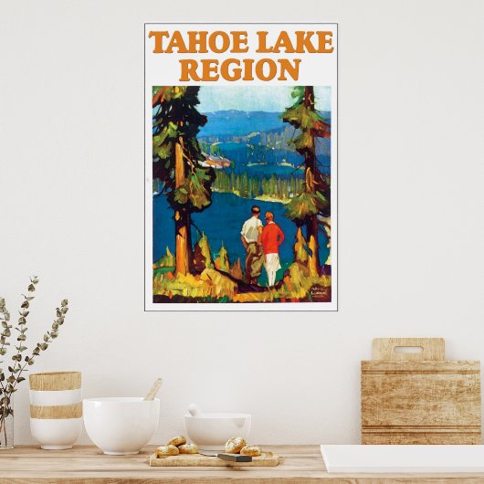  reisposter bij het meer van Tahoe Poster (Keuken)