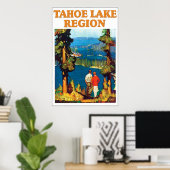  reisposter bij het meer van Tahoe Poster (Thuiskantoor)