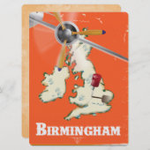  reisposter Birmingham Kaart (Voorkant / Achterkant)